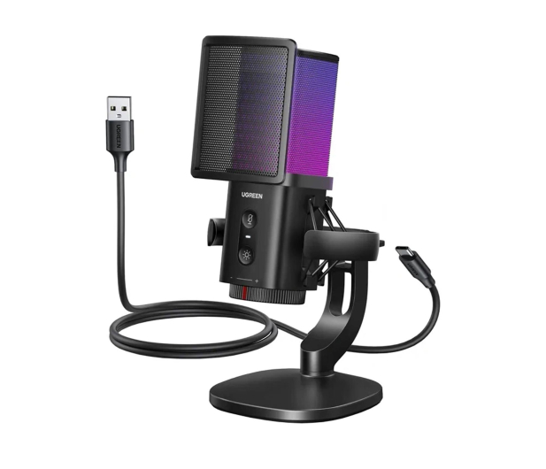 UGREEN Mikrofon do komputera CM581 24-bit/96kHz USB-C RGB czarny - 1501499 - zdjęcie 2